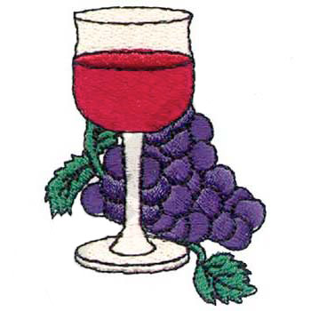 Wine and Grapes #MI0732 - Wine Embroidery - Jan de Luz Linens