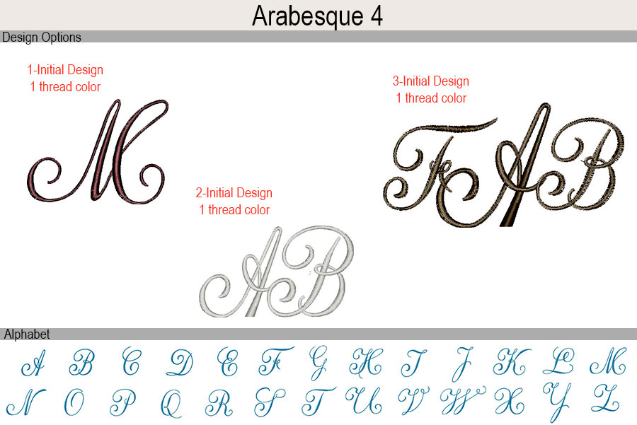 Arabesque 4 - Monogram Alphabet - Jan de Luz Linens