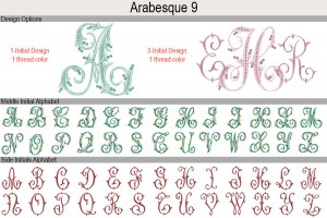 Arabesque 9 - Monogram Alphabet - Jan de Luz Linens