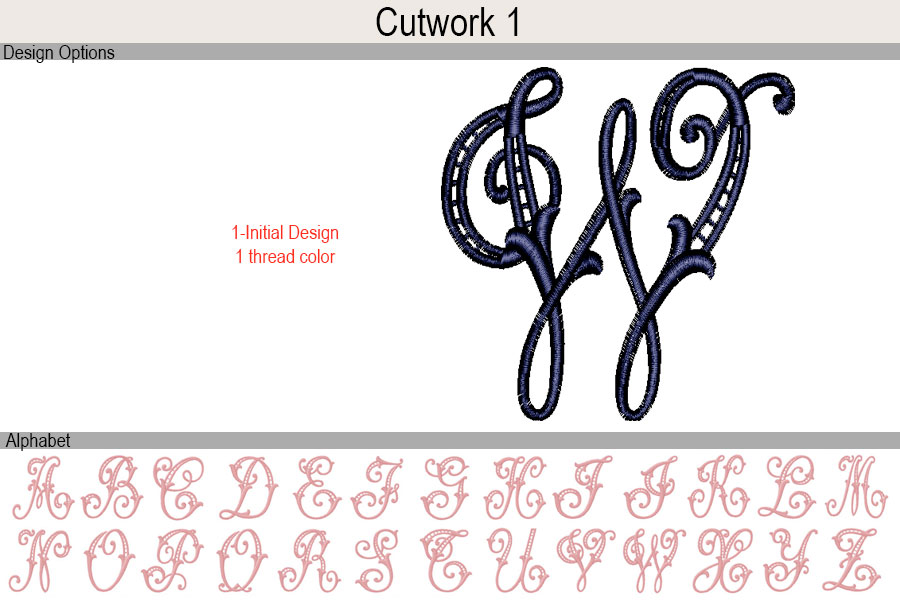 Cutwork 1 - Monogram Alphabet - Jan de Luz Linens