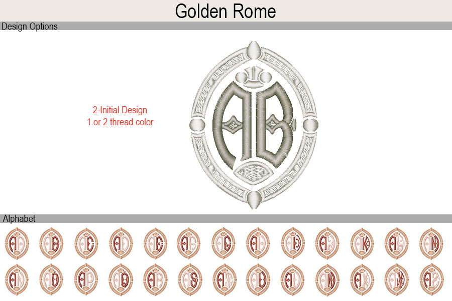 Golden Rome - Monogram Alphabet - Jan de Luz Linens