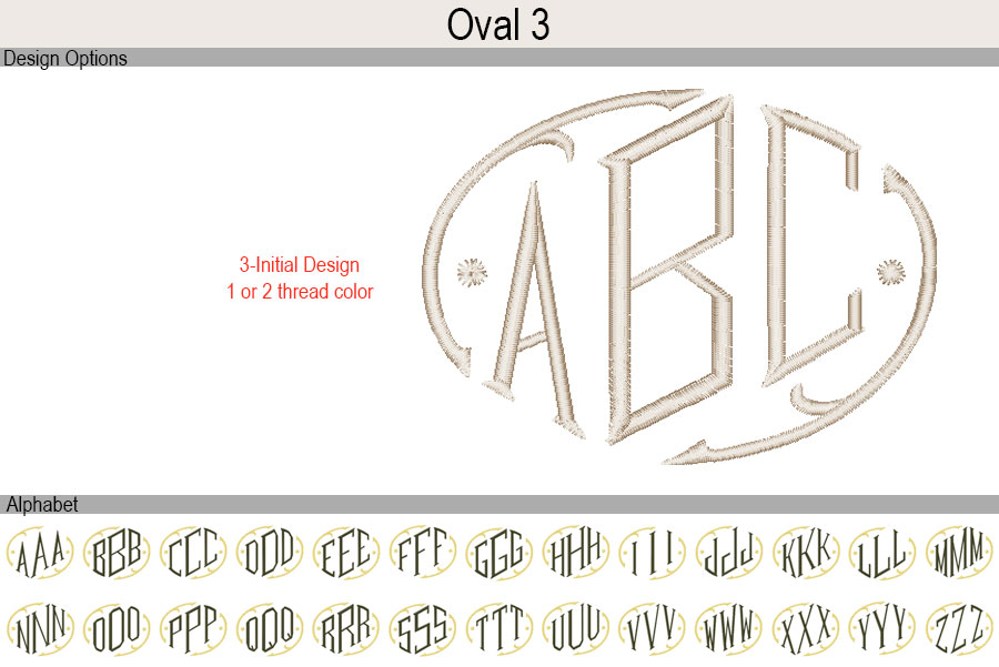 Oval 3 - Monogram Alphabet - Jan de Luz Linens
