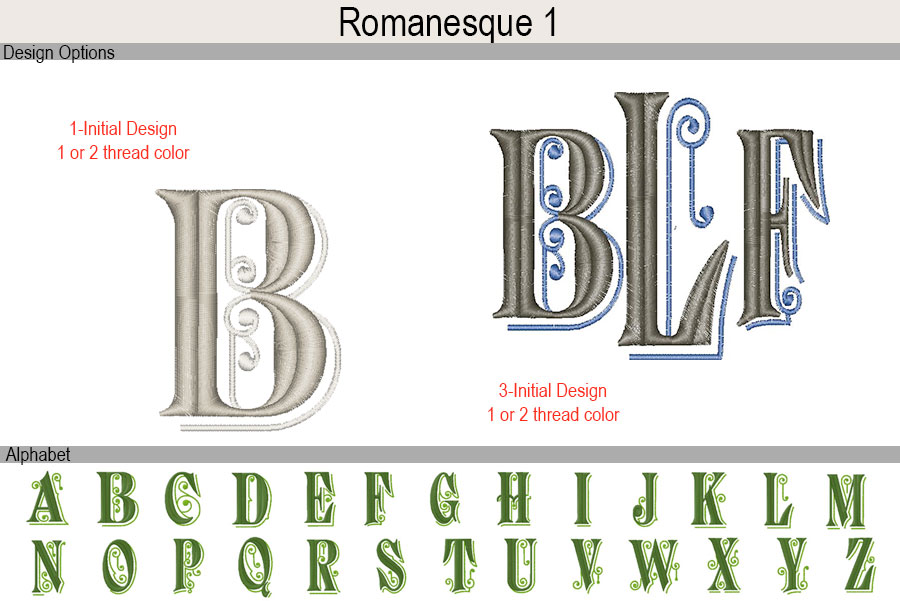 Romanesque 1 - Monogram Alphabet - Jan de Luz Linens