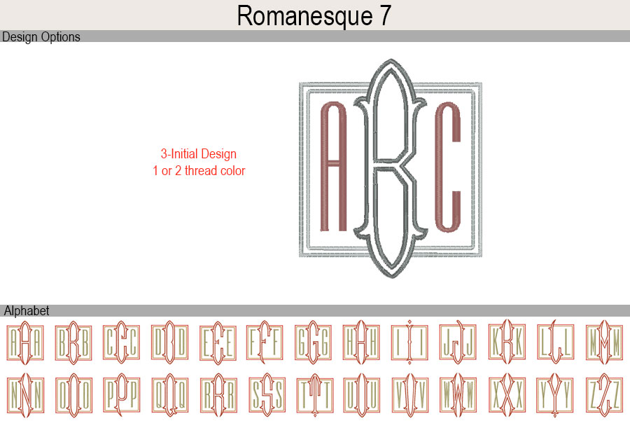 Romanesque 7 - Monogram Alphabet - Jan de Luz Linens
