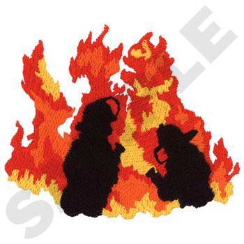 #FR0011 Fireman 3 - Firefighting Embroidery - Jan de Luz Linens