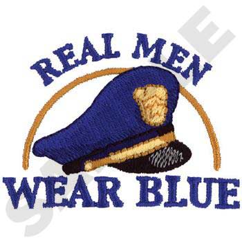 #FR0030 Real Men Wear Blue - Police Embroidery - Jan de Luz Linens