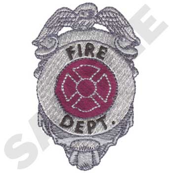 #FR0145 Fire Dept Badge - Firefighting Embroidery - Jan de Luz Linens