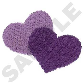 HY0233 Purple Hearts - Valentine Embroidery - Jan de Luz Linens