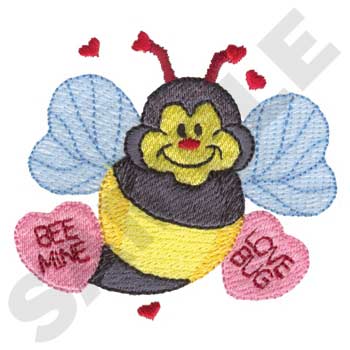 HY0539 Valentines Bee - Valentine Embroidery - Jan de Luz Linens