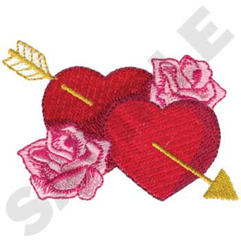 HY0541 Hearts And Roses - Valentine Embroidery - Jan de Luz Linens