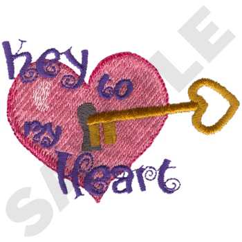 HY0767 Key To My Heart - Valentine Embroidery - Jan de Luz Linens