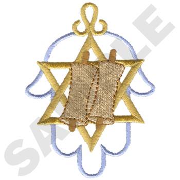 #RL0386 Torah 2 - Hanukkah Embroidery - Jan de Luz Linens