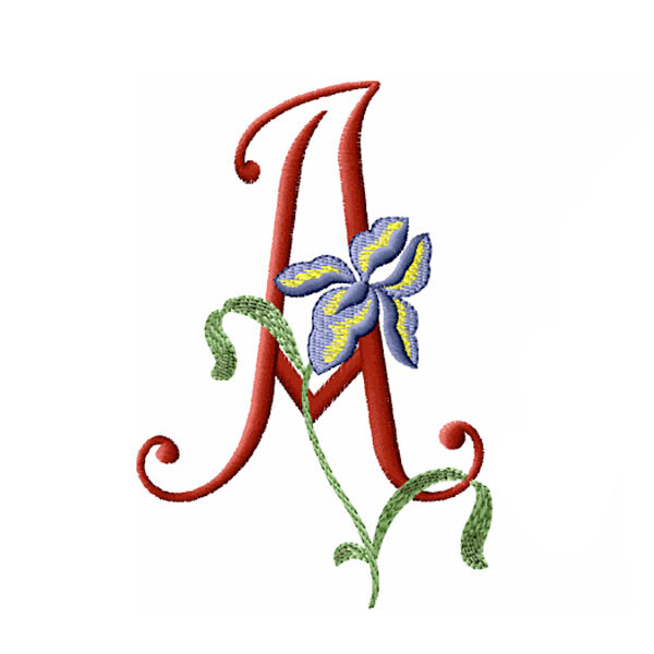 Iris Initials Swatch - Monogram Embroidery