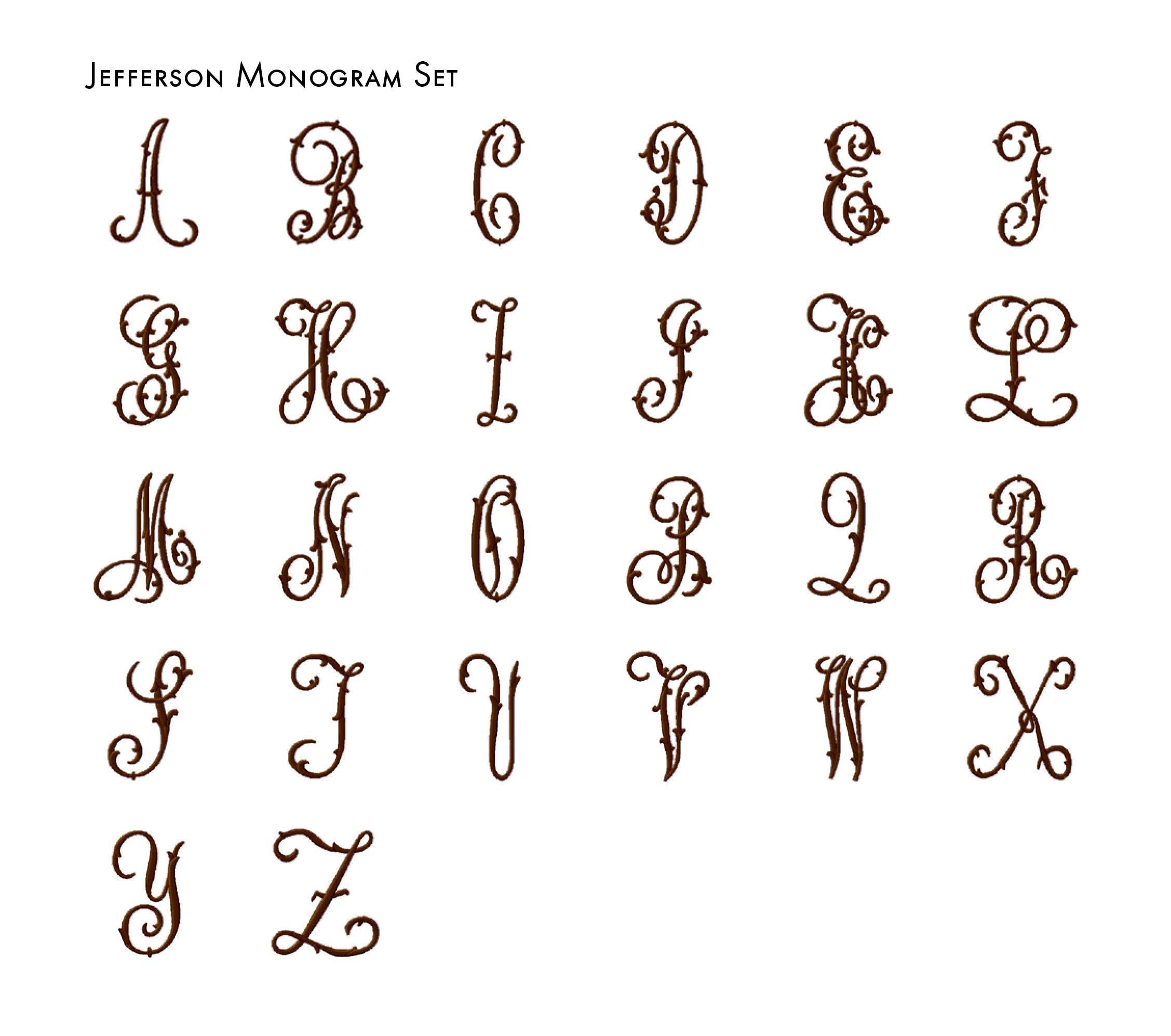 Monogram Embroidery | 1 2 3 Letter | Jan de Luz Linens