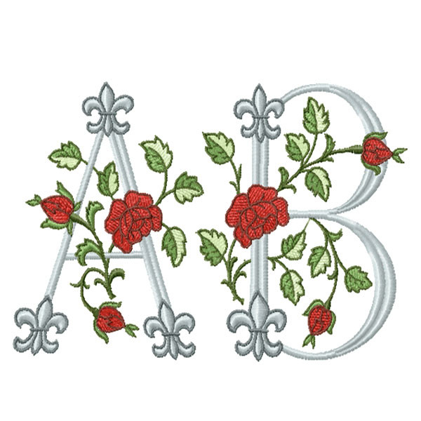Royal Rose Swatch - Monogram Embroidery