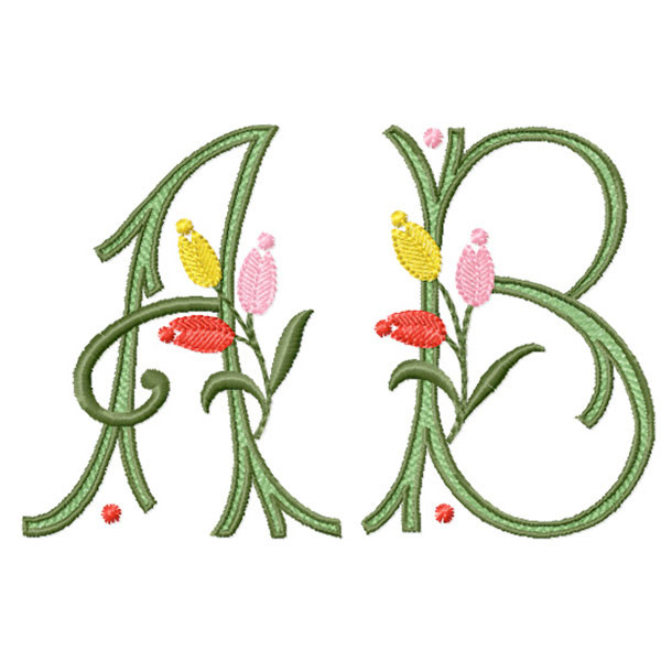 Tulip Kisses Swatch - Monogram Embroidery
