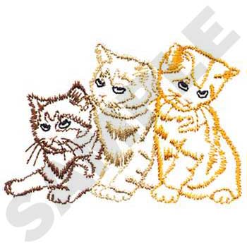 Cute Kittens #DG0173 - Cat Embroidery - Jan de Luz Linens