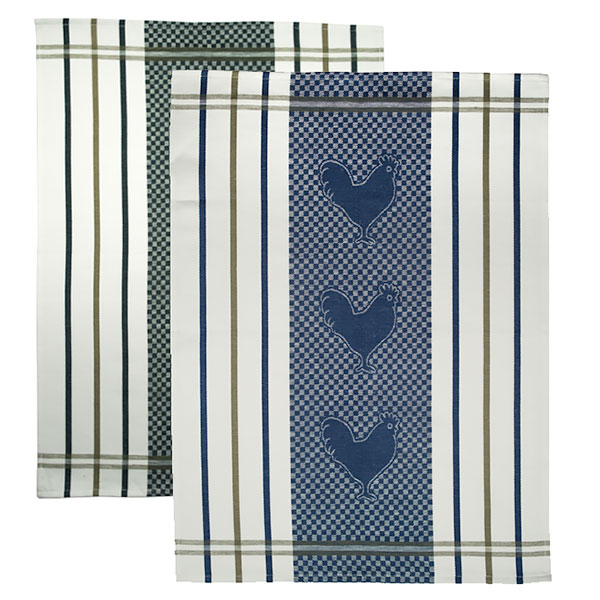 Set of 4 Roosters Kitchen Towels - Jan de Luz Linens