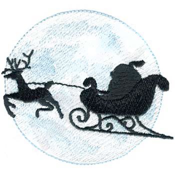#XM1064 Santa Claus Silhouette - Christmas Embroidery - Jan de Luz Linens