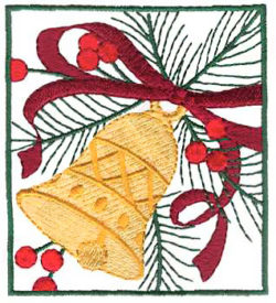 XM1232 Bell Oval - Christmas Embroidery - Jan de Luz Linens
