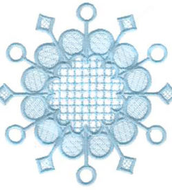 #XM1236 Blue Snowflake - Christmas Embroidery - Jan de Luz Linens