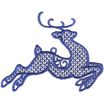 #XM1350 Reindeer Cross Hatch - Cross Hatch Embroidery - Jan de Luz Linens