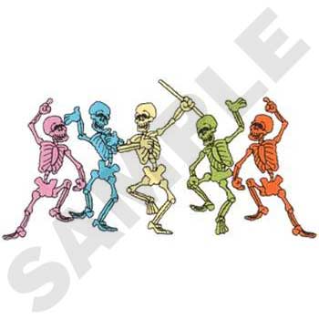 Skeleton Dance #HY0125 - Halloween Embroidery - Jan de Luz Linens