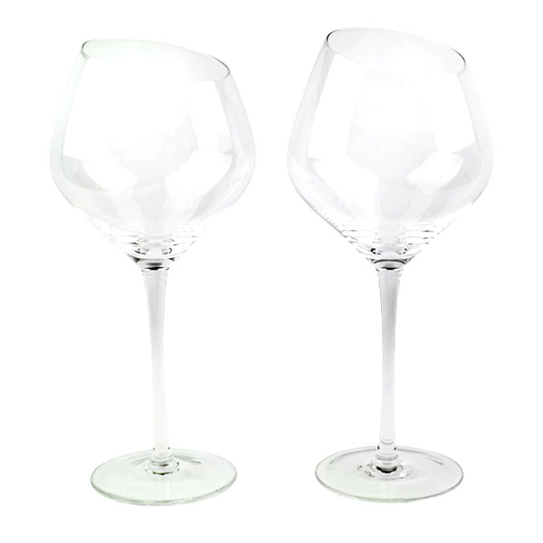 Tilting Wine Glass Set | Jan de Luz Linens