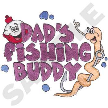 #SP4727 Dads Fishing Buddy - Fishing Embroidery - jan de Luz Linens