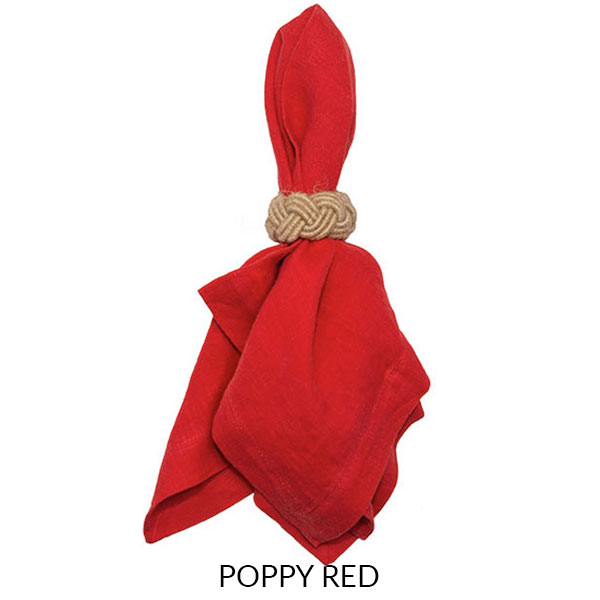 Washed Linen Napkin - Poppy - Jan de Luz Linens