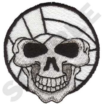 Skull Volleyball #SP5054 - Volleyball Embroidery - Jan de Luz Linens
