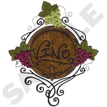 Vino Barrel #FD0288 - Wine Embroidery - Jan de Luz Linens