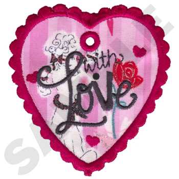 #HY0932 With Love Heart - Valentine Embroidery - Jan De Luz Linens