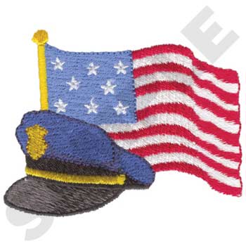 Police Hat & Flag #FR0155