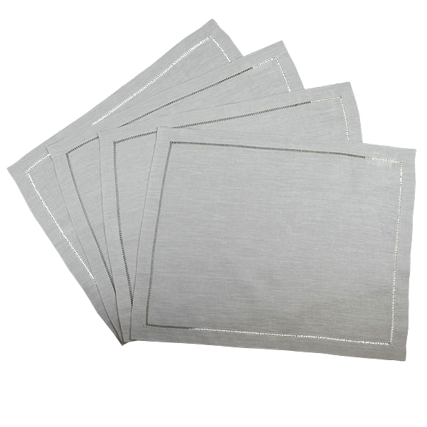 Hemstitch Placemat Collection - Silver
