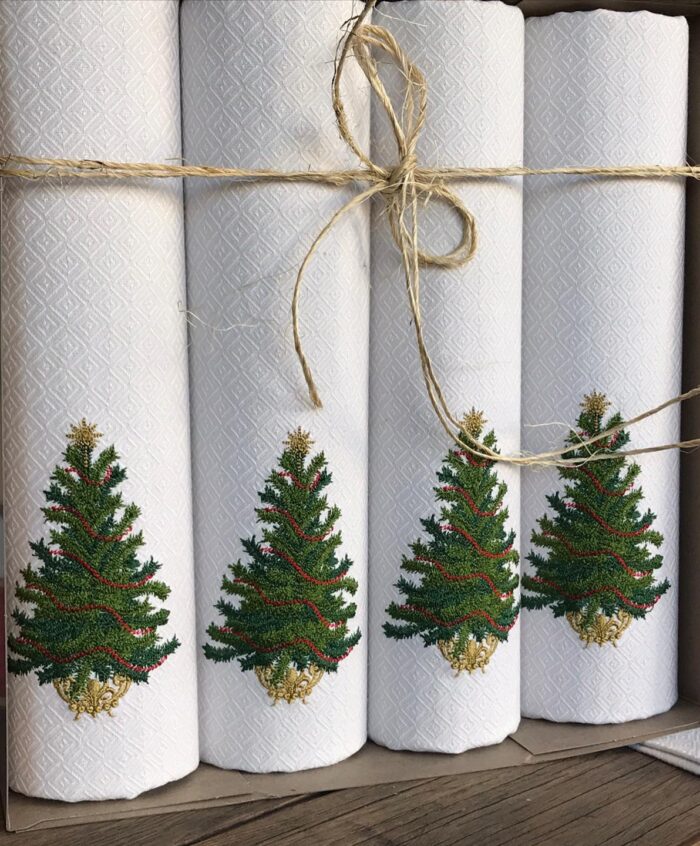 Set of 4 Christmas Tree Kitchen Towels
