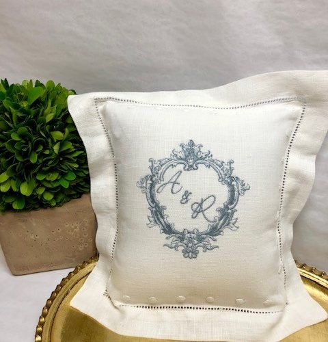 Wedding Ring Pillow - Ring Bearer Pillow – 100% linens with or without embroidery