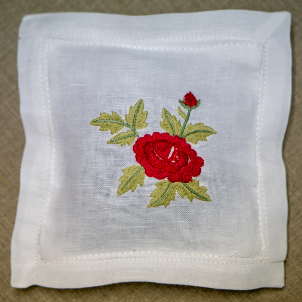 drawer lavender linen sachet with embroidery