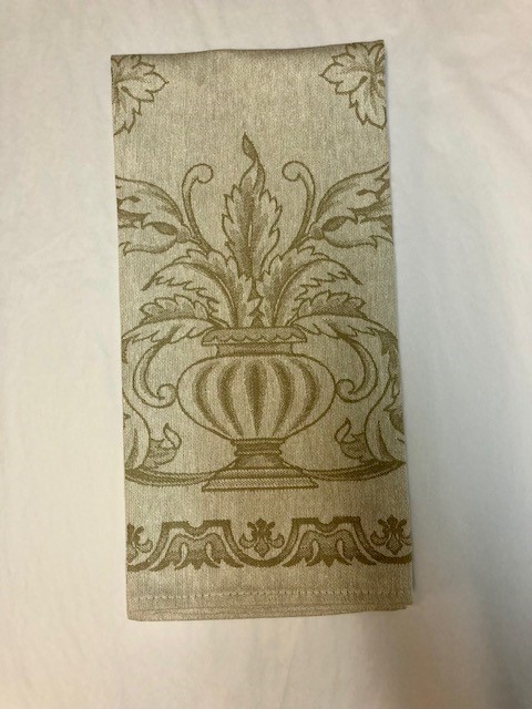 natural hand towel or tea towel, belle epoque design