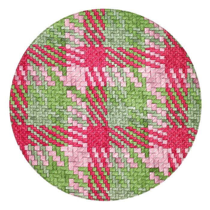 pink and green vinyl placemat