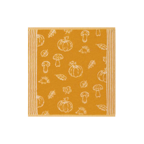 terry dish towel yellow autumn theme