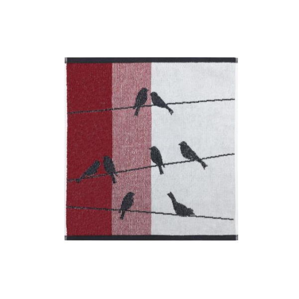 terry dish towel red birds