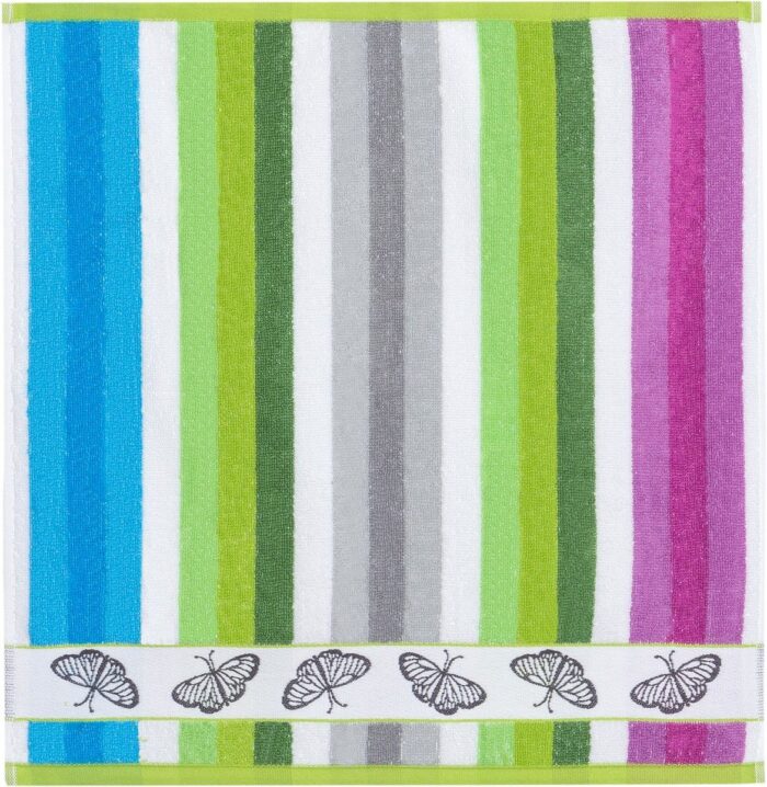 terry dish towel multicolor butterflies strips