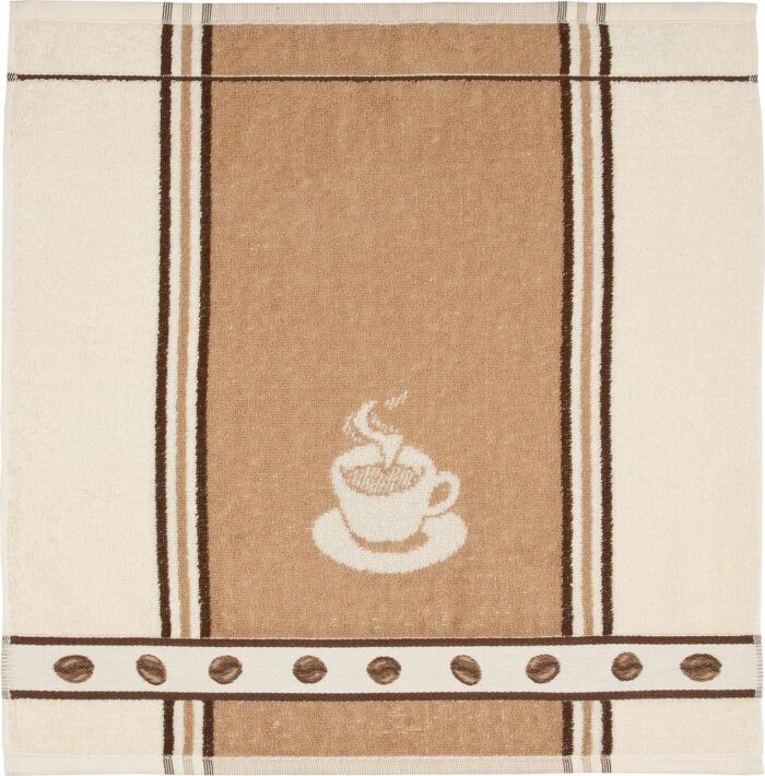 terry dish towel beige coffee cup