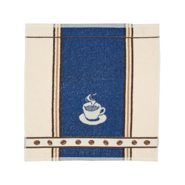 terry dish towel blue coffee cup