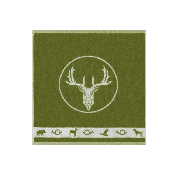 terry dish towel green deer head