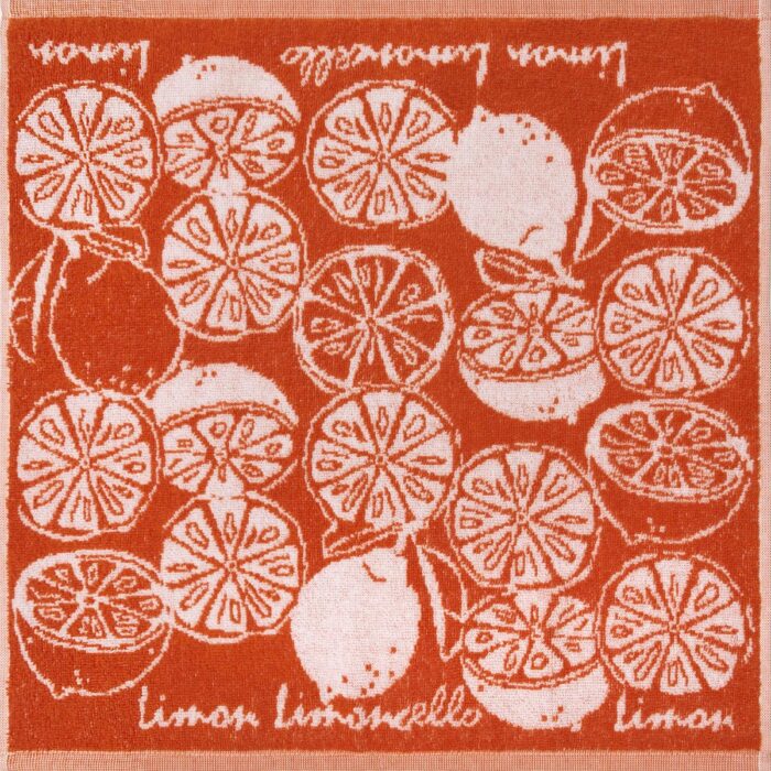 terry dish towel orange lemons