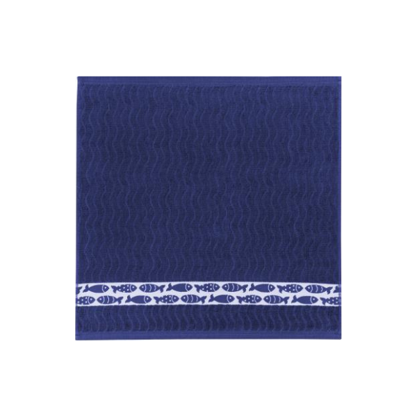 terry dish towel navy fishes