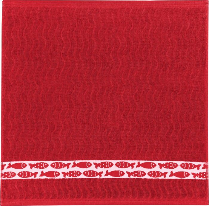 terry dish towel red fishes