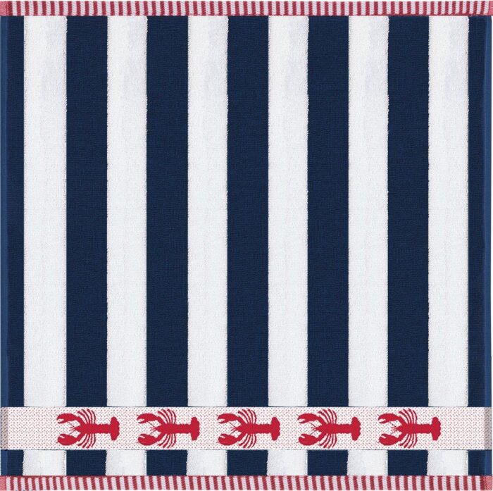 terry dish towel red lobsters and white and navy strips